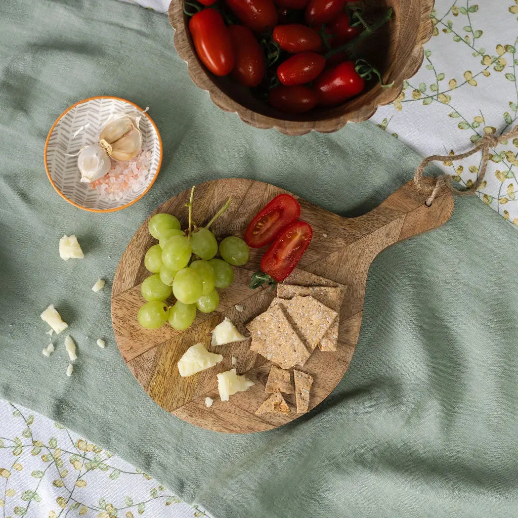 Troyes - Small Chevron Patterned Wooden Serving Board