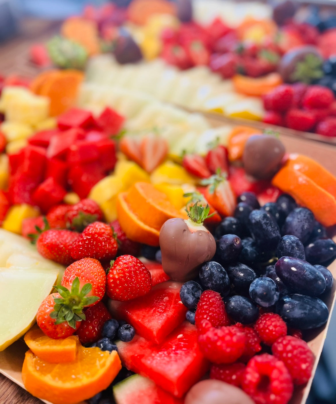 Fresh Fruit Platter With Chocolate Strawberries