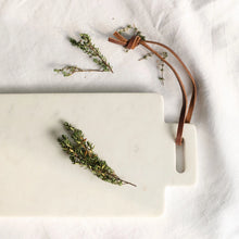 Load image into Gallery viewer, White Marble &amp; Wood Serving Platter
