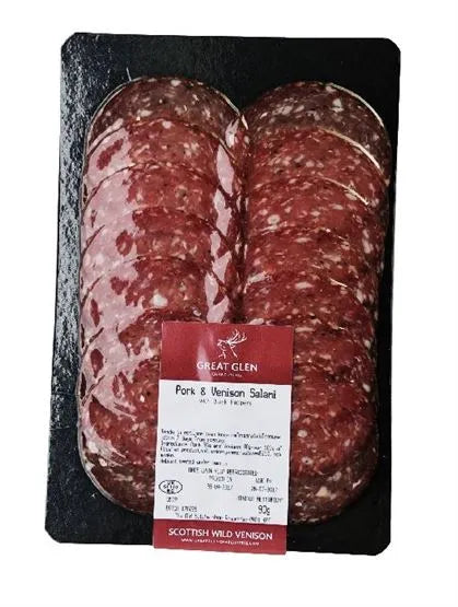 Great Glen Blk Pep & Pork Venison Salami 80g 14 slices