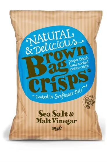 Brown Bag Crisps-Sea Salt & Malt Vingr Crisps 40g